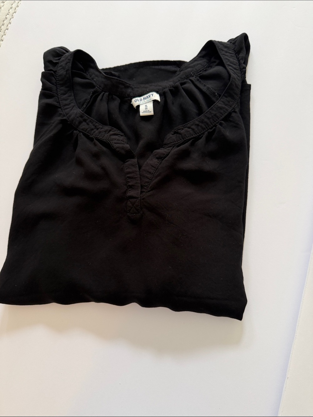 Old Navy Black Peasant V-Neck 3/4 Sleeve Blouse